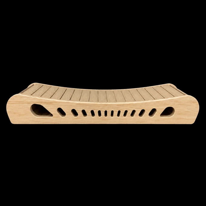 Wooden Curved Manual Treadmill with Handrail – Compact Walking & Fitness Running Machine