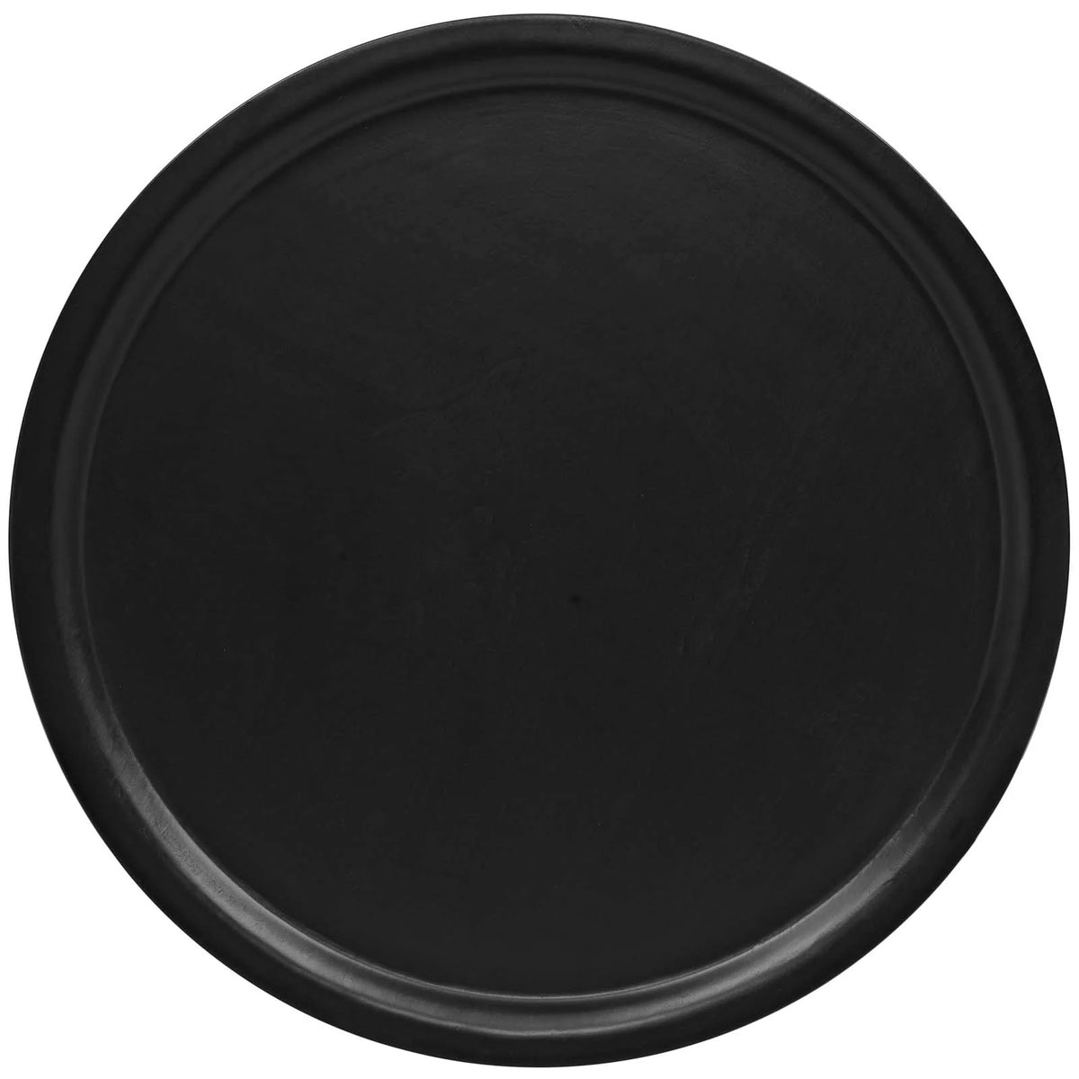 Modern Round Side Table with Black Tray Top – Minimalist Accent Table with Metal Hairpin Legs