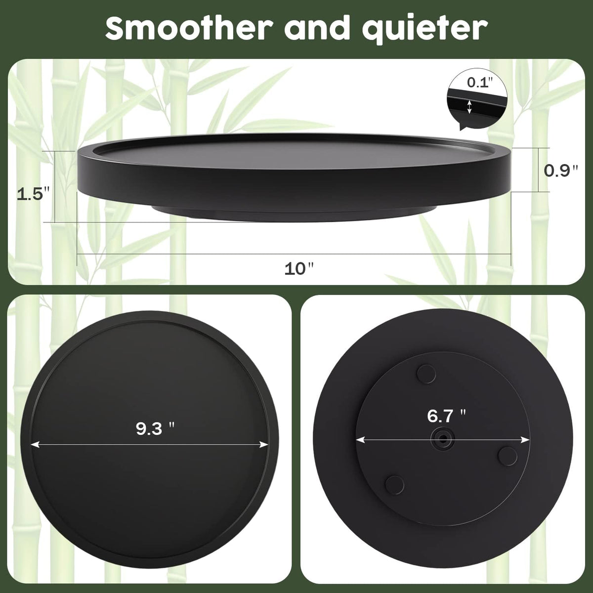 Round Bathroom Countertop Organizer Tray – Black Vanity Storage Tray for Toiletries, Towels & Accessories