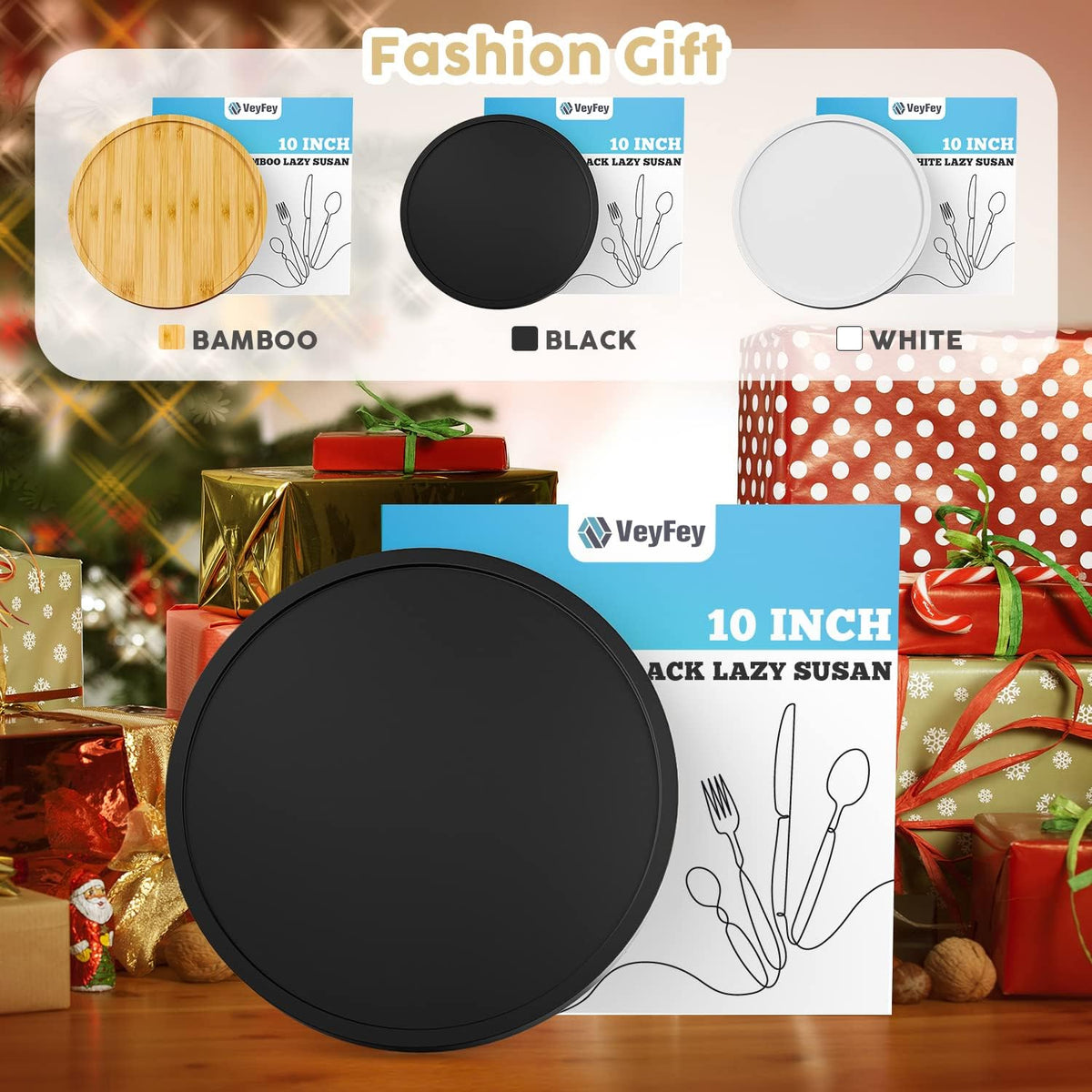 Round Bathroom Countertop Organizer Tray – Black Vanity Storage Tray for Toiletries, Towels & Accessories