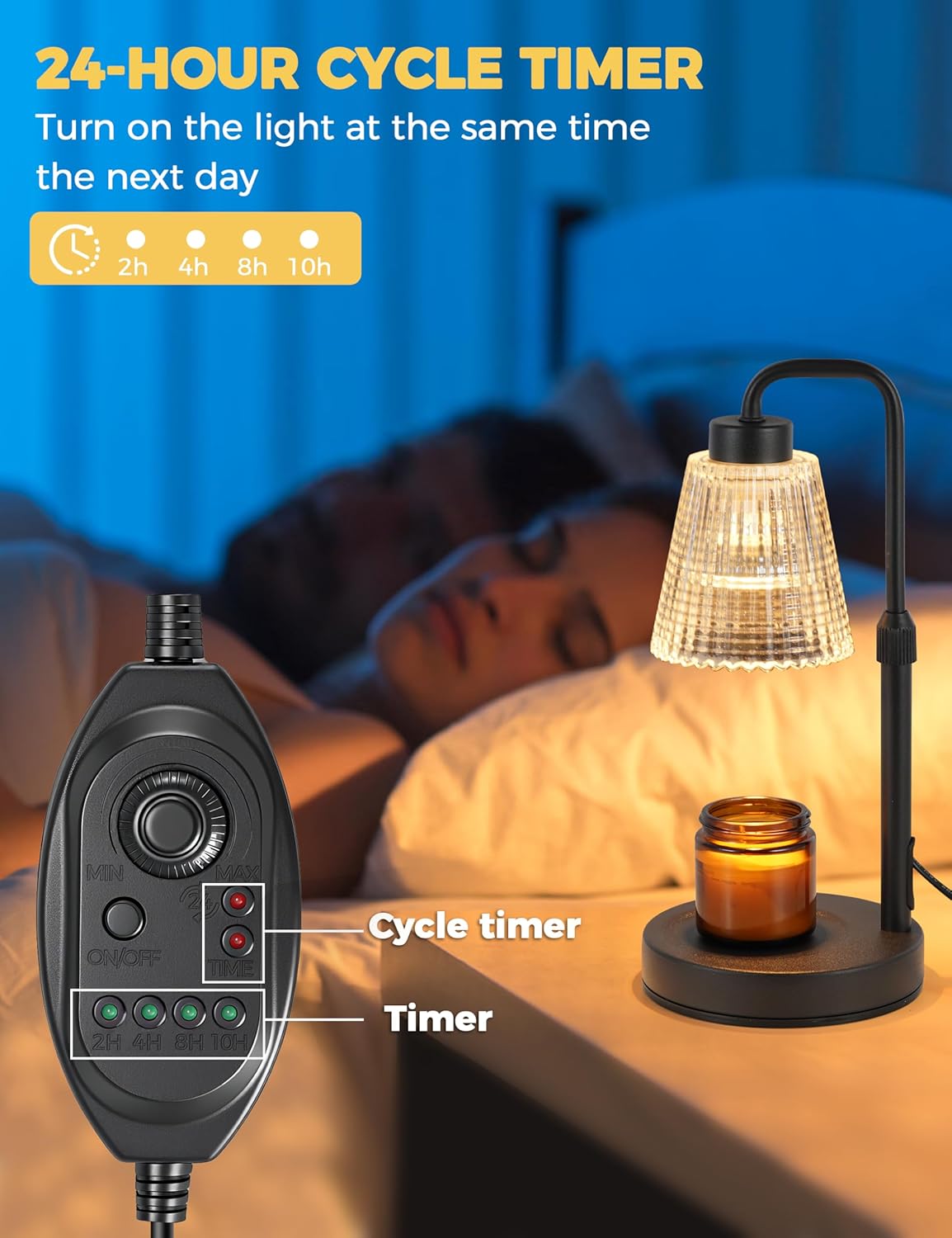 GODONLIF Candle Warmer Lamp with Timer – Adjustable Candle Warmer & Home Decor Gift