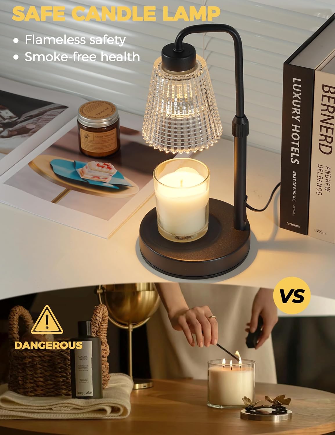 GODONLIF Candle Warmer Lamp with Timer – Adjustable Candle Warmer & Home Decor Gift