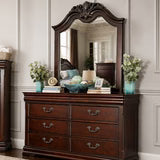 Luxury Classic Wooden Bedroom Furniture Set – King Size Bed, Nightstands, Dresser & Mirro