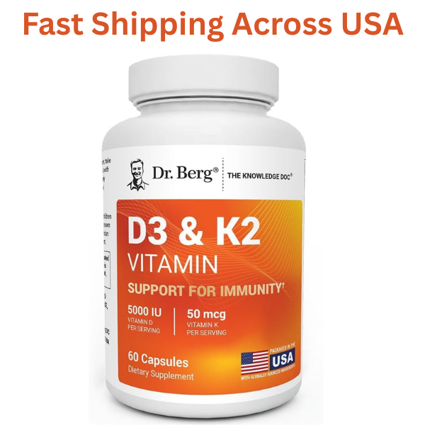 Dr. Berg Vitamin D3 K2 5000 IU Maximum Strength 60 Capsules