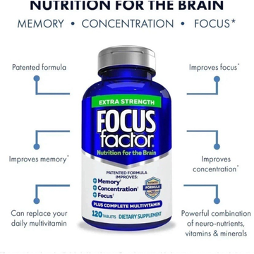 Focus Factor Extra Strength Brain Supplement for Memory 120ct
