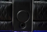 Luxury Black Leather Reclining Sectional Sofa with LED Lighting