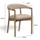 Modern Round Dining Table Set with 4 Upholstered Chairs – Natural Wood