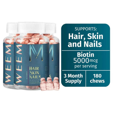 WEEM Hair Skin & Nails Gummies Vegan Gluten Free 60ct