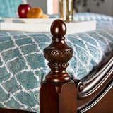 Luxury Classic Wooden Bedroom Furniture Set – King Size Bed, Nightstands, Dresser & Mirro